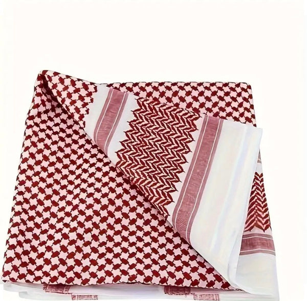Maryam’s Essential Arab Men Premium Cotton Shemagh Keffiyeh Scarf/Shawl