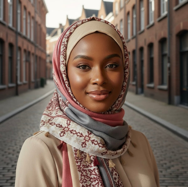 Maryam's Essential Printed Cotton Viscose Tassels Hijab