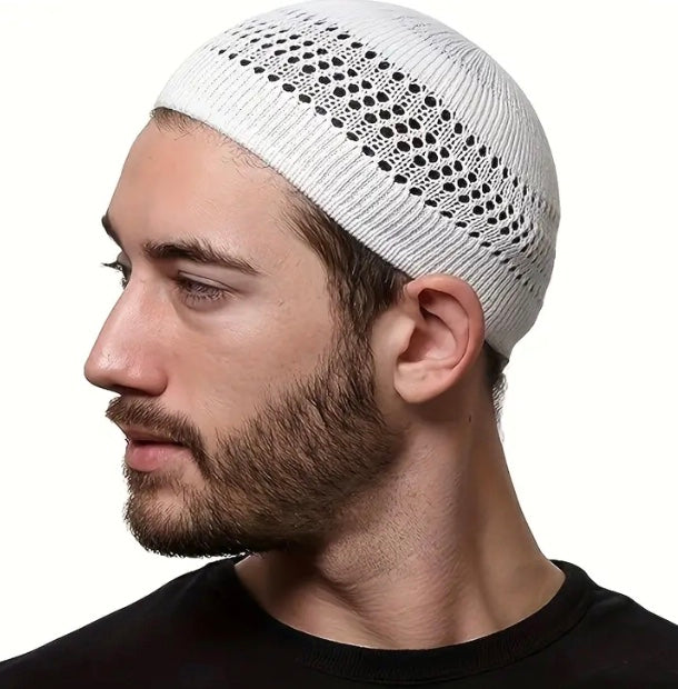Maryam’s Essential Men Luxury Muslim Knitted Stretchy Breathable Kufi Cap