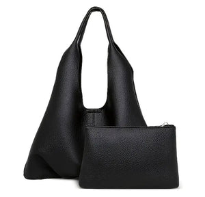 Maryam’s Essential Vintage Trendy Faux Leather Tote Shoulder Bag and Clutch