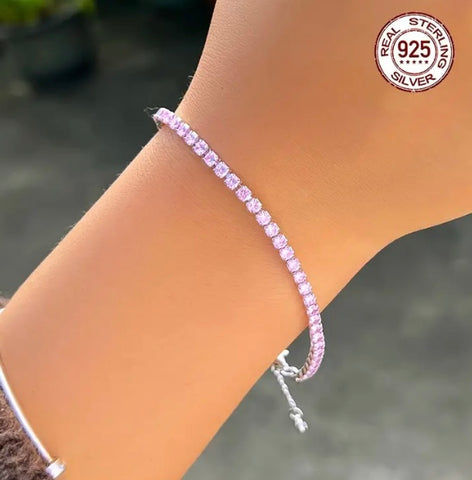 Maryam’s Essential Diamond Style Exquisite Inlaid Pink Luxury Tennis Bracelet