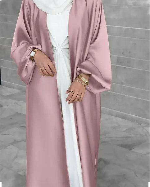 Maryam's Diamond Style Luxurious Plain Shiny, Lantern Sleeves Kaftan Abaya