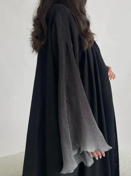 Maryam’s Essential Luxury Tie-Dye Hem Long Bell Sleeves Maxi Abaya Dress