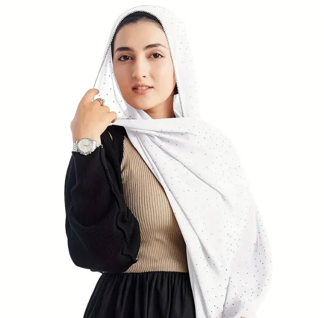 Maryam’s Essential Diamanté Thin Breathable Chiffon Hijab Headscarf