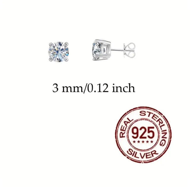 Maryam’s Essential 925 Sterling Silver Hypoallergenic Stud Earrings with Cubic