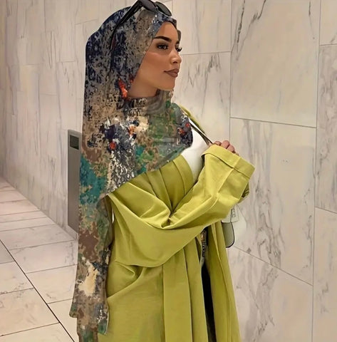 Maryam’s Essential Premium Marble Print Chiffon Hijab