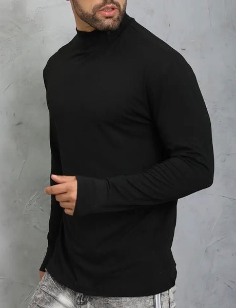 Maryam’s Essential Men Casual High Neck Long Sleeves T-Shirt