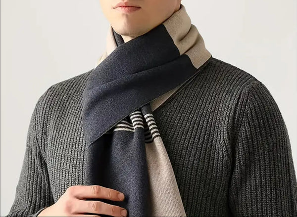 Maryam’s Essential Luxury Men Large Pure Wool Cashmere Scarf