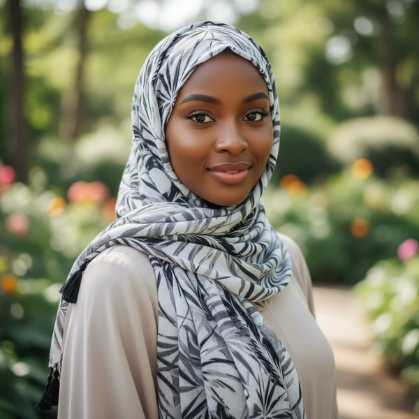 Maryam’s Essential Printed Cotton Viscose Tassels Hijab