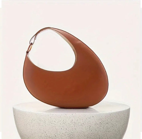Maryam’s Essential Stylish Minimalist Unique PU Leather Chic Oval Bag