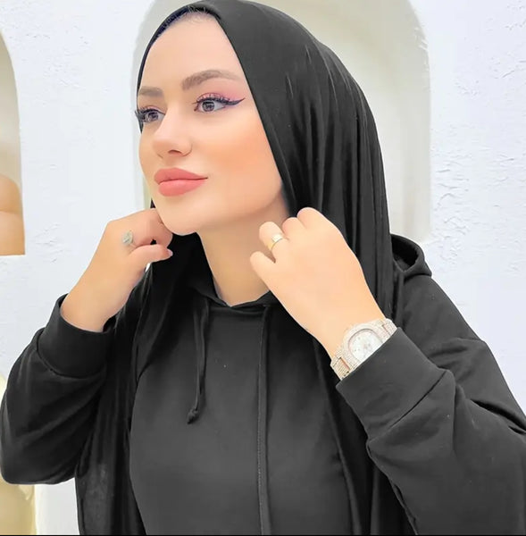 Maryam’s Essential Lightweight Polyester Cotton with Neck Tie Back Hijab
