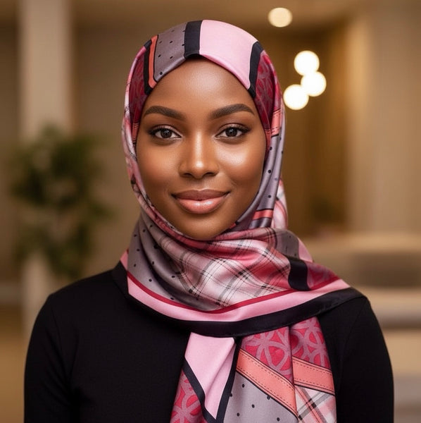 Maryam's Essential Stunning Silk Satin Printed Shawl/Hijab