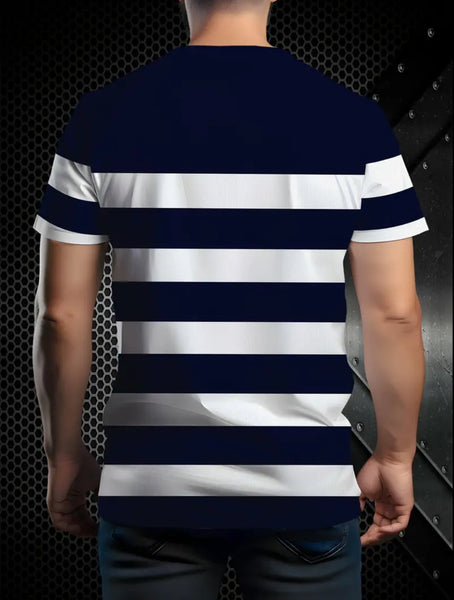 Maryam’s Essential Casual Striped Crew Neck Short Sleeves T-Shirt