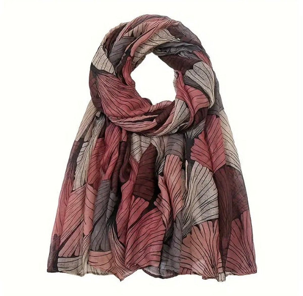 Maryam’s Essential Luxury Vintage Leaf Print Hijabs/Shawls