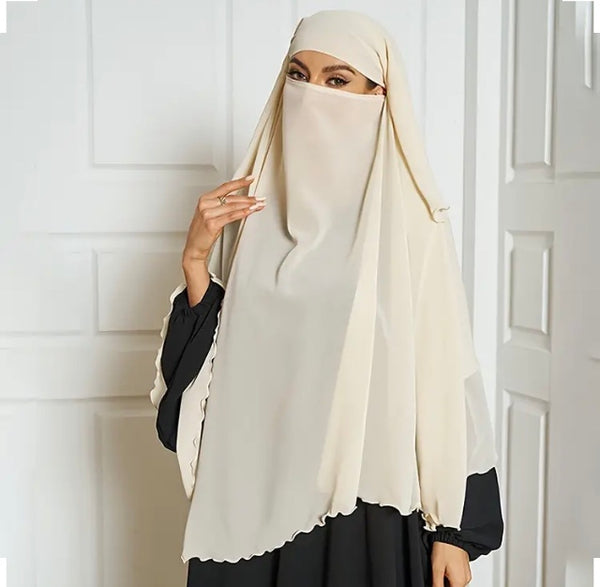 Maryam’s Essential Luxury Plain Layered Khimar Hijab