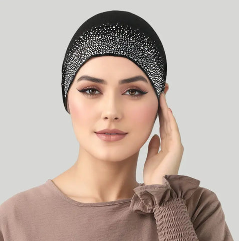 Maryam’s Essential Diamanté Revolutionary Sporty Ear Accessible Tie Back Inner Cap