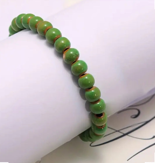 Maryam’s Essential Unisex Ethnic Art Kiln-Fired Ceramic Beads Bracelet