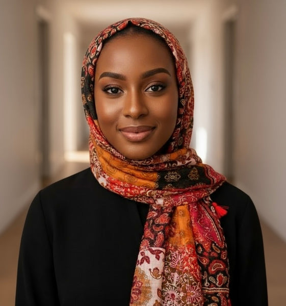 Maryam's Essential Luxury Printed Cotton Viscose Tassels Hijab