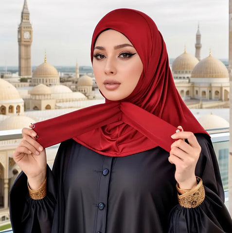 Maryam’s Essential Instant Elastic Dual Back Snap Button Tie HeadScarf