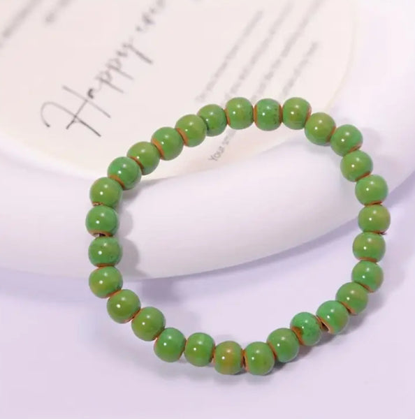 Maryam’s Essential Unisex Ethnic Art Kiln-Fired Ceramic Beads Bracelet