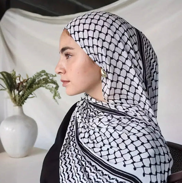 Maryam’s Essential Elegant Lightweight Arabian Print Chiffon Hijab/Shawl