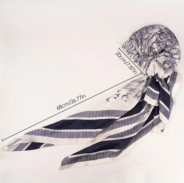 Maryam’s Essential Mature Elegant Vintage Print Pre-Tied Elastic Band Hijab