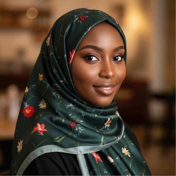 Maryam's Essential Stunning Silk Satin Printed Shawl/Hijab