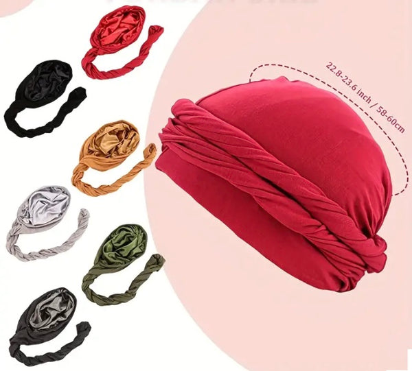 Maryam’s Essential Men’s Modal Turban Wrap Beanie with Silk Satin Lining