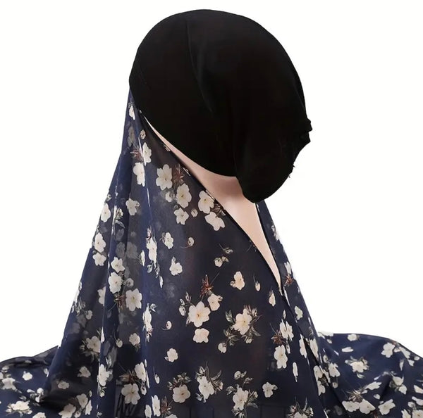 Maryam's Essential Instant Premium Printed Chiffon Hijab with Cap