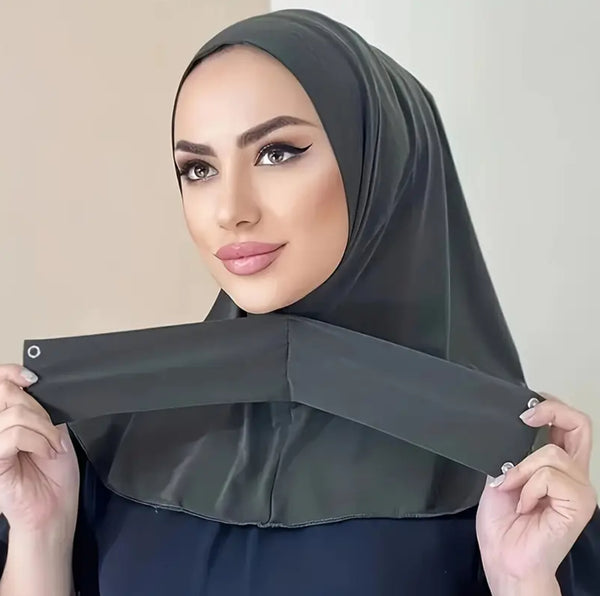 Maryam’s Essential Instant Elastic Dual Back Snap Button Tie HeadScarf