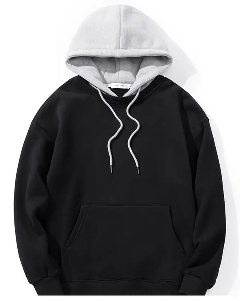 Maryam’s Essential Men Casual Contrast Colour Hoody Long Sleeves Pocket Pullover Sweatshirt