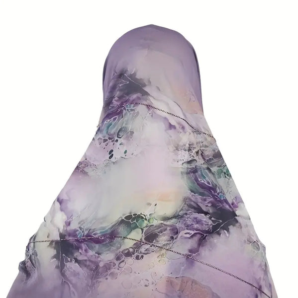 Maryam’s Essential Women Diamanté Lightweight Colour-block Print Hijab Scarf