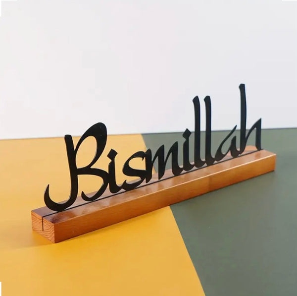 Maryam’s Essential Wood Bismillah Standing Table Plaque Sign