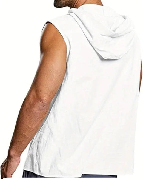 Maryam’s Essential Breathable Hoodie Drawstring Sleeveless Cotton Top Tank