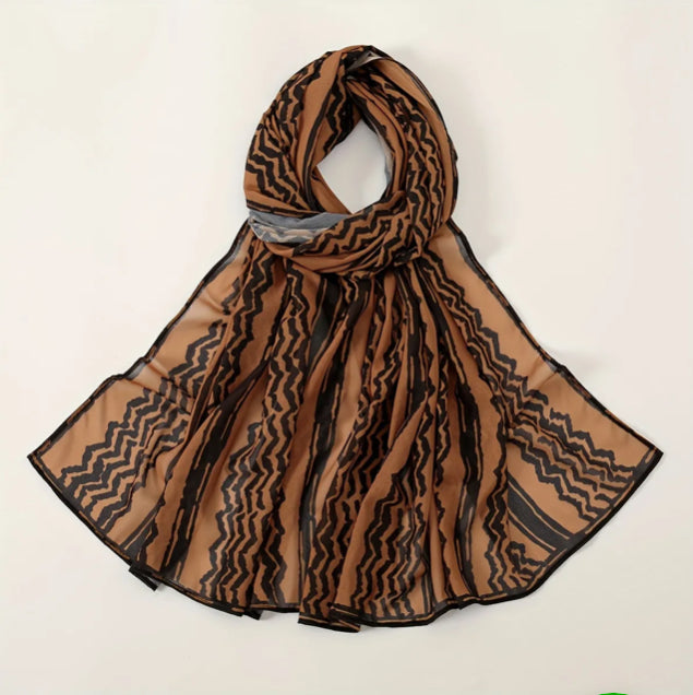 Maryam’s Essential Arab Vintage Print Premium Chiffon Scarf/Hijab