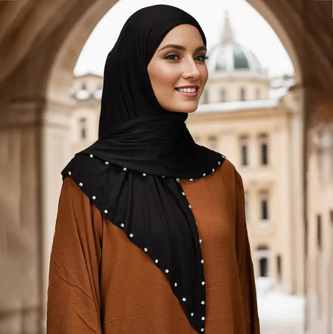 Maryam’s Essential Luxury Elegant Diamanté Edge Hijab