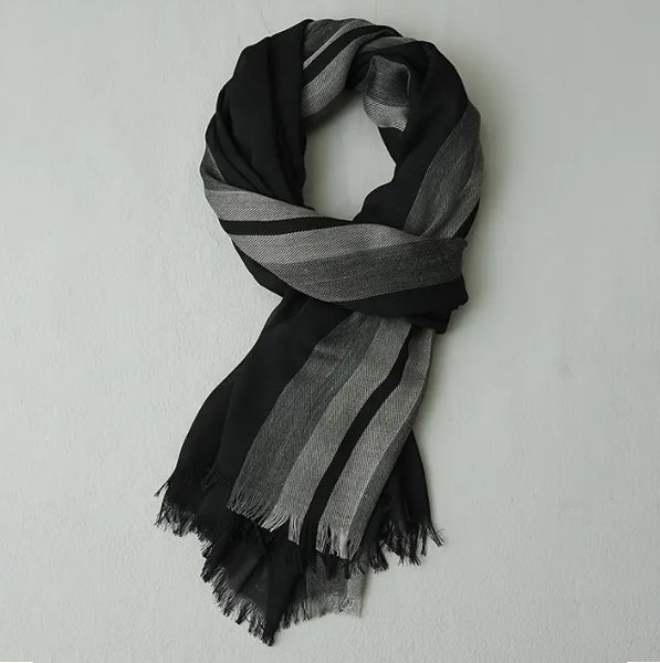 Maryam’s Essential Men Luxury Pashmina Wool Colour-block Ethnic Scarf for all Weather