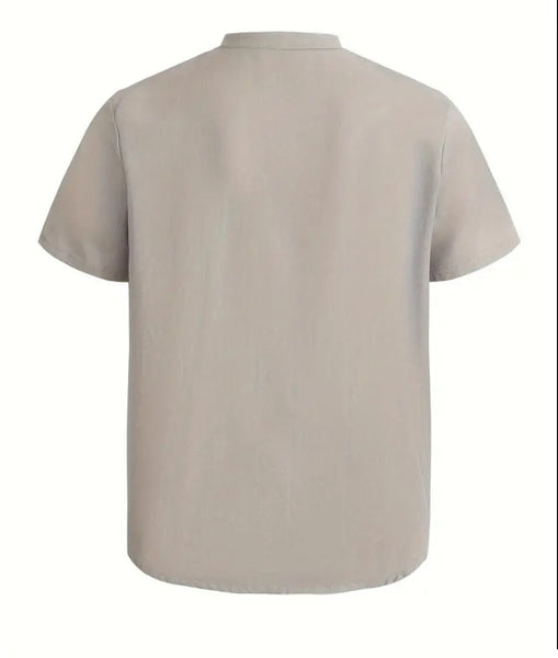 Maryam’s Essential Vintage Style Cotton Linen Short Sleeves Button Shirt