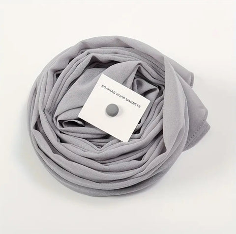 Maryam's Essential Plain Chiffon Hijab & Magnet Collection Set