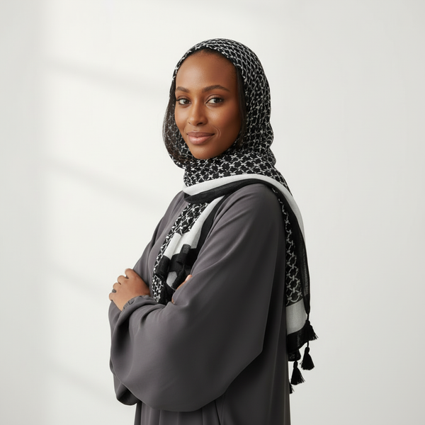 Maryam's Essential Printed Cotton Viscose Tassels Hijab