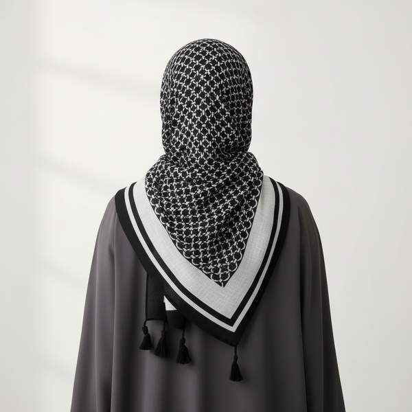 Maryam's Essential Printed Cotton Viscose Tassels Hijab