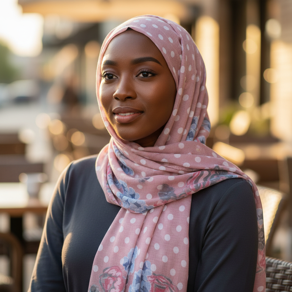 Maryam's Essential Gradient Dot Print Viscose Soft Hijab/Shawl