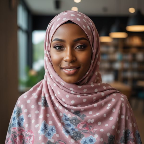 Maryam's Essential Gradient Dot Print Viscose Soft Hijab/Shawl