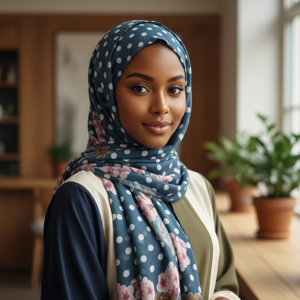 Maryam's Essential Gradient Dot Print Viscose Soft Hijab/Shawl