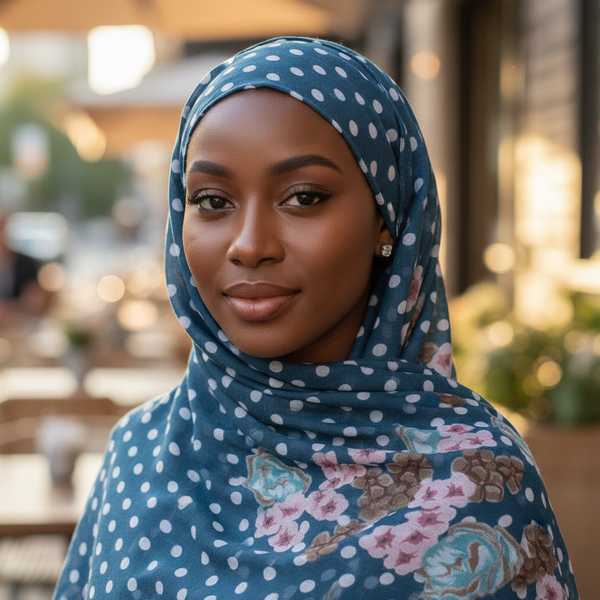 Maryam's Essential Gradient Dot Print Viscose Soft Hijab/Shawl