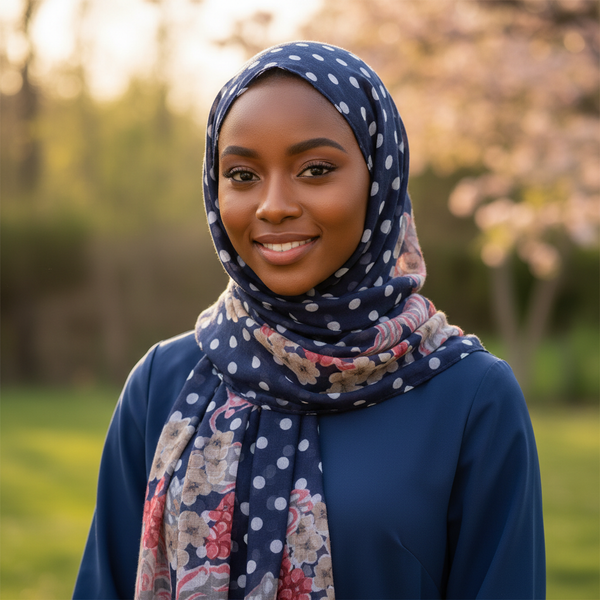 Maryam's Essential Gradient Dot Print Viscose Soft Hijab/Shawl