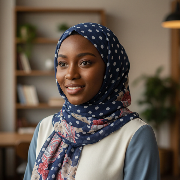 Maryam's Essential Gradient Dot Print Viscose Soft Hijab/Shawl