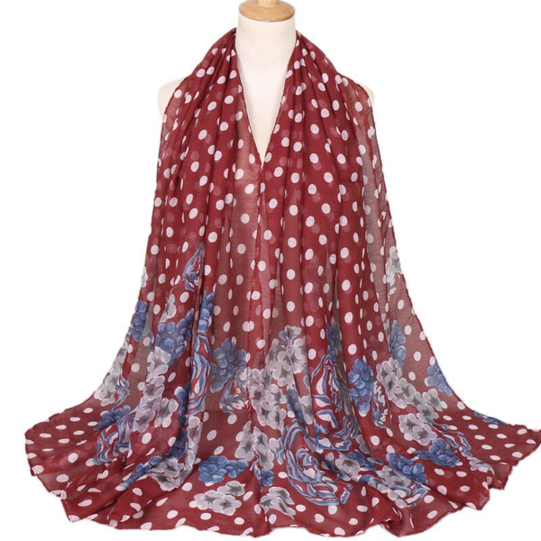 Maryam's Essential Gradient Dot Print Viscose Soft Hijab/Shawl