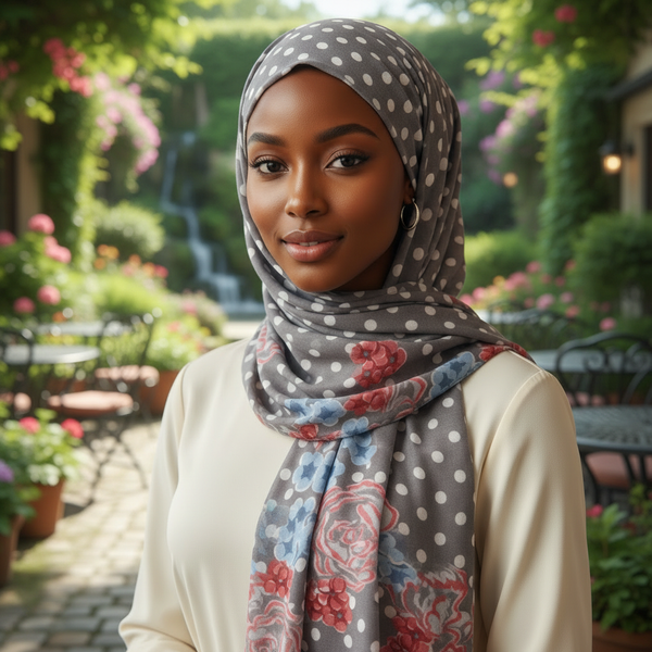 Maryam's Essential Gradient Dot Print Viscose Soft Hijab/Shawl