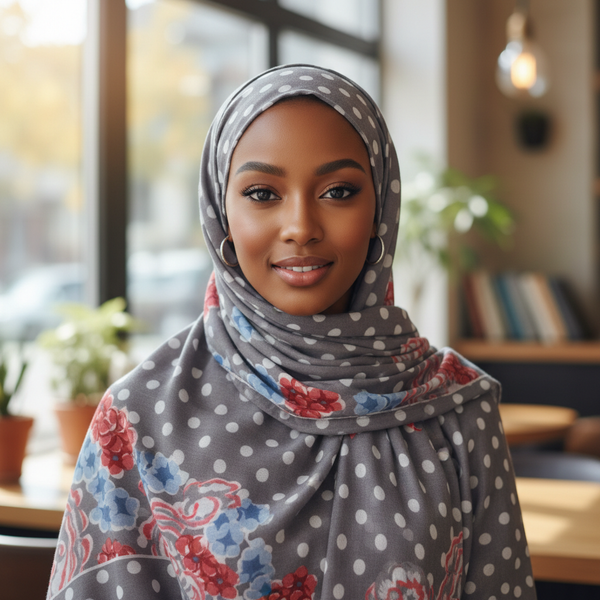 Maryam's Essential Gradient Dot Print Viscose Soft Hijab/Shawl
